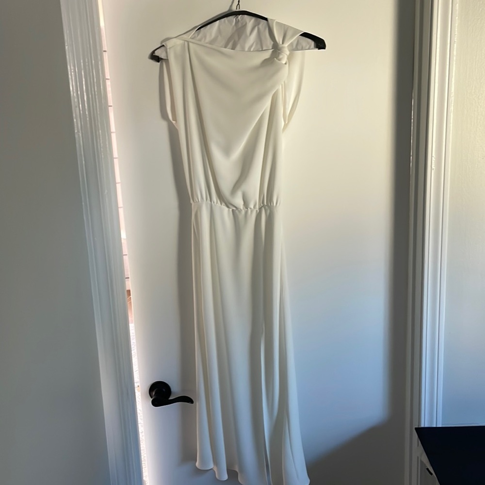 Amanda UpRichard White MIDI Dress with slit